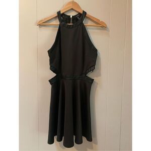 Forever 21 Cutout skater dress with faux leather details M